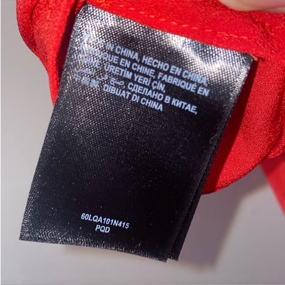 Bebe Red Peplum Halter Top with Fringe Front Detail - Picture 8 of 12